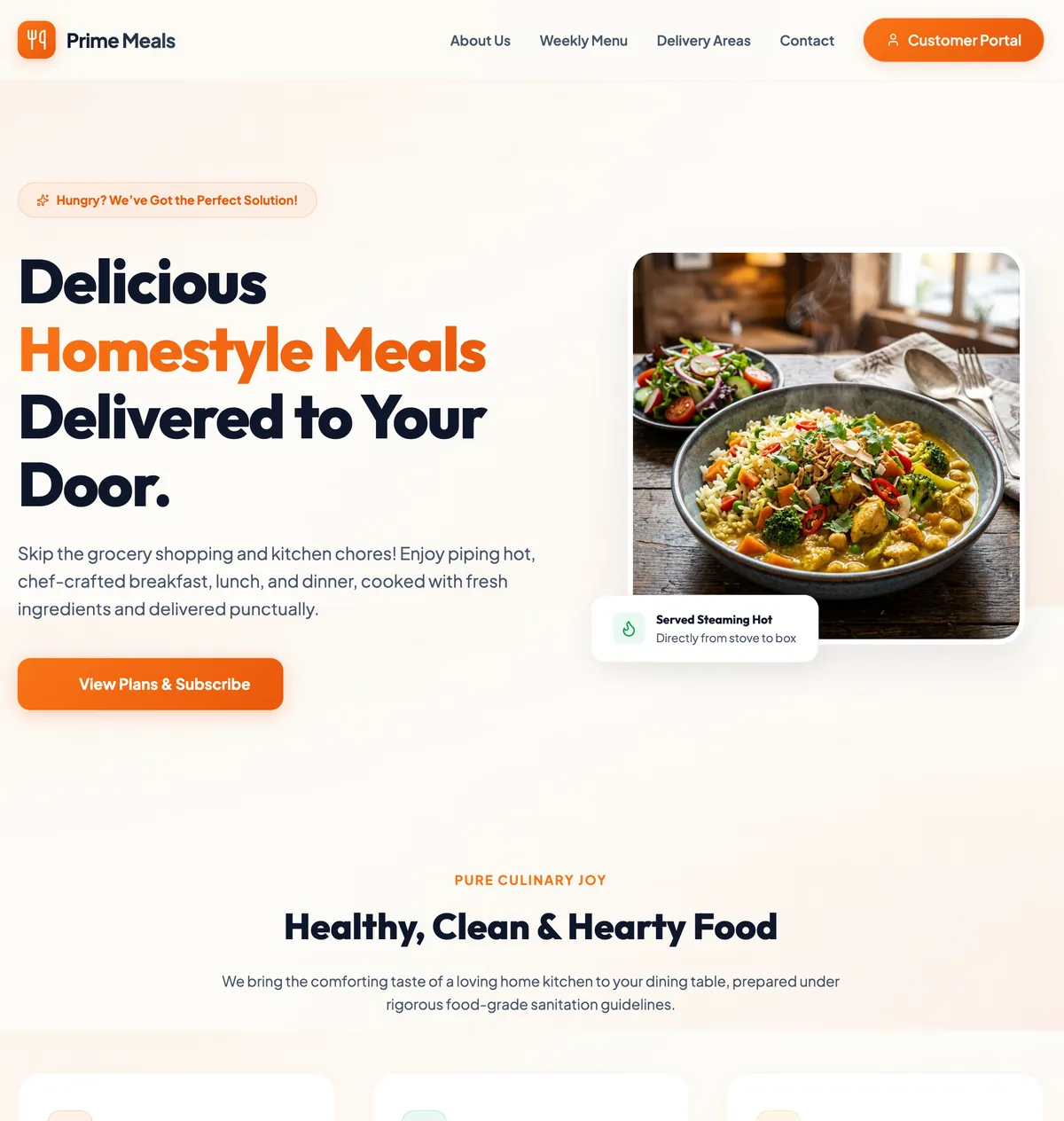 Mess management customer website preview